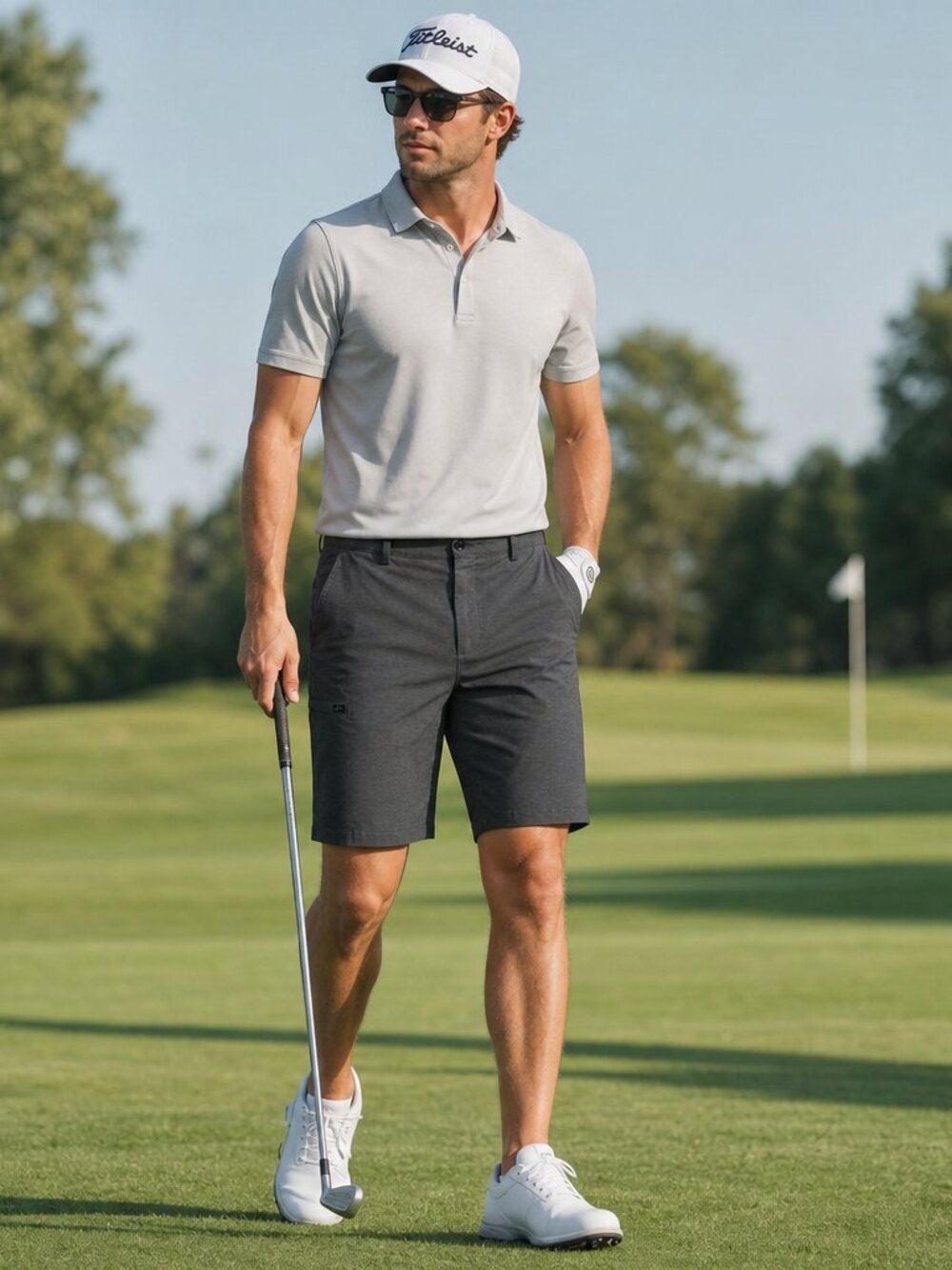 Greg Norman Collection Charcoal Hybrid Shorts